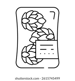 packaging artichoke line icon vector. packaging artichoke sign. isolated contour symbol black illustration