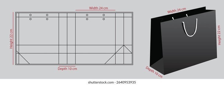 Packaging Bag Deicut and Dieline