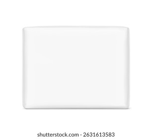 Packaging bag mockup. Front view. Vector illustration isolated on white background. Ready for your design. Suite for the presentation of pads, diaper, wipes, etc. EPS10.