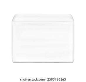 Packaging bag mockup. Suite for the presentation of pads, diaper, wet wipes, etc. Vector illustration isolated on white background. Half side view. Ready for your design. EPS10.	