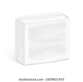 Packaging bag mockup. Suite for the presentation of pads, diaper, wet wipes, etc. Vector illustration isolated on white background. Half side view. Ready for your design. EPS10.