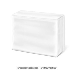Packaging bag mockup. Vector illustration isolated on white background. Ready for your design. Suite for the presentation of pads, diaper, wet wipes, foods, household, etc. EPS10.