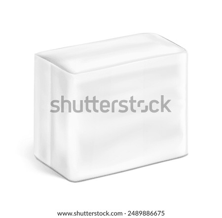 Packaging bag mockup. Vector illustration isolated on white background. Ready for your design. Suite for the presentation of pads, diaper, wet wipes, foods, household, etc. EPS10.