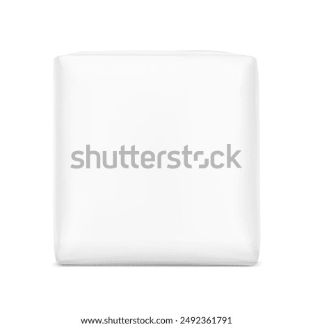 Packaging bag mockup. Vector illustration isolated on white background. Ready for your design. Suite for the presentation of pads, diaper, wet wipes, foods, household, etc. EPS10.