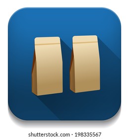 packaging bags With long shadow over app button