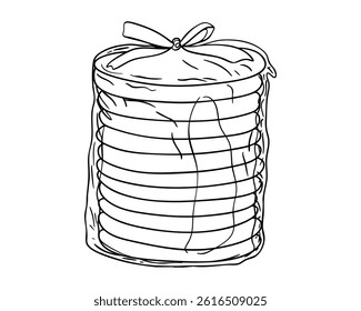 Packaging of biscuits. Line art. Vector. 