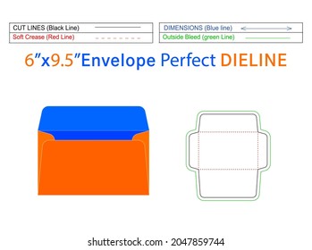 Packaging Booklet envelope 6x9.5 inch dieline template and 3D envelope editable easily resizable