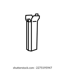 Packaging for the bottle black line icon. Take away package.