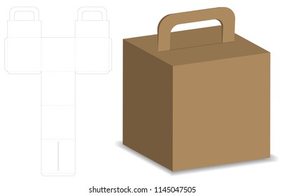 packaging box 3d mockup with dieline template
