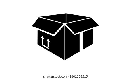 packaging box, black isolated silhouette