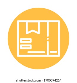 packaging box block and flat style icon vector illustration design