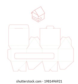 Packaging Box Carboard House Candy Cut Line