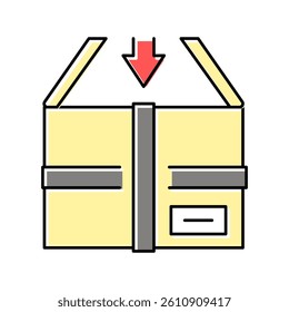 packaging in box color icon vector. packaging in box sign. isolated symbol illustration