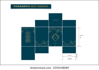 Packaging box design with Box dies line, 3d Box Mockup, icon, frames and Design elements, 3d Illustration, Vector design Template.