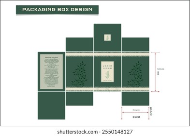 Packaging box design with Box dies line, 3d Box Mockup, icon, frames and Design elements, 3d Illustration, Vector design Template.