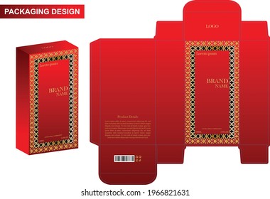 Packaging Box Design for Printing - Color Theme - Gold-Red-Black - D2021-0002