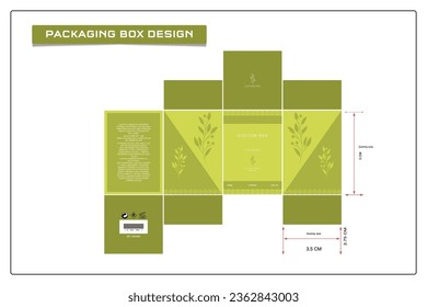 Packaging box design for products with box die line, fragrance perfume luxury box, design elements, and Vector Design Template