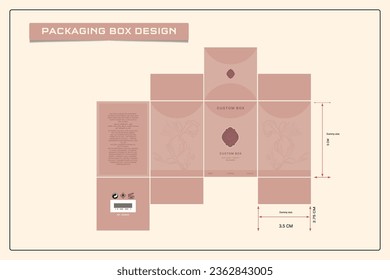 Packaging box design for products with box die line, fragrance perfume luxury box, design elements, and Vector Design Template