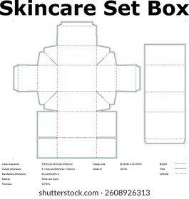 Packaging Box Die Cut Template Skincare Set Folding Box Structure Design