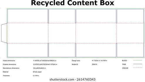 Packaging box die cut template vector illustration design blueprint layout