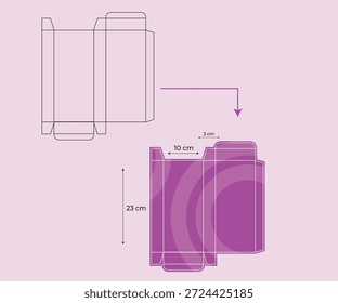 caixa de embalagem die cut modelo ilustração die design vetor