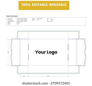 Caja de embalaje Caja de embalaje Líneas de troquel Dimensiones personalizadas Bandeja Cajas Etiqueta y líneas de troquel de embalaje Diseño de embalaje de productos imprimibles, 