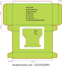 Packaging box with the dimensions of 85x25x160 mm. For your bottles, ampoules and other designs
