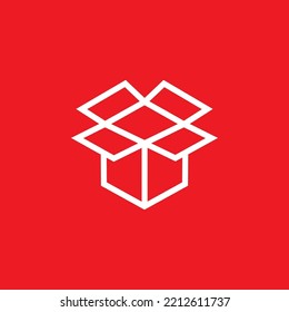 Packaging box icon, crate graphic resource template, vector illustration.