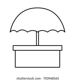 packaging box icon with umbrella symbol shipping pack