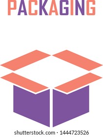 Packaging box icon vector shipping set.