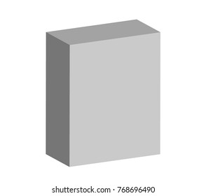Packaging Box Mock Up Isolated on White - Cardboard for Product Pack. Illustration Template on White Ready for your Design