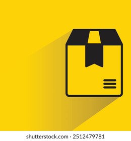 packaging box with shadow on yellow background