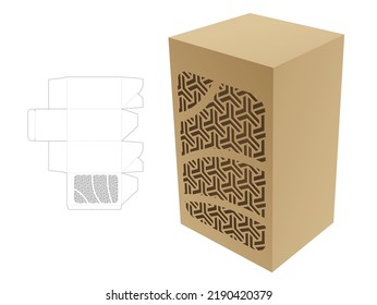 Caja de empaque y plantilla de corte geométrico estampado y maquillaje 3D