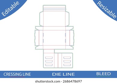 Verpackungskastenschablonen mit Schnittlinien Stanzlinie