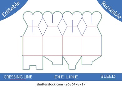 Plantillas de caja de embalaje con líneas de corte die line