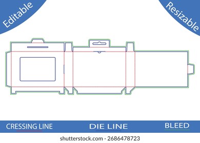 Plantillas de caja de embalaje con líneas de corte die line