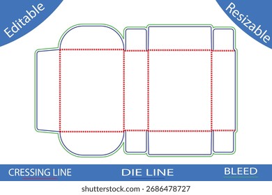Plantillas de caja de embalaje con líneas de corte die line