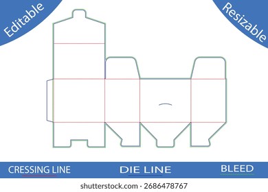 Packaging box templates with cutting lines die line