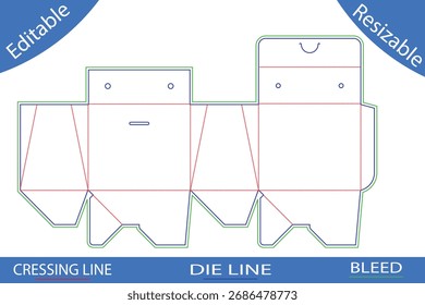 Plantillas de caja de embalaje con líneas de corte die line