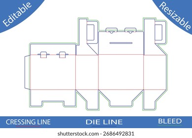 Packaging box templates with cutting lines die line