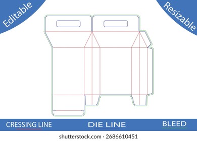 Plantillas de caja de embalaje con líneas de corte die line