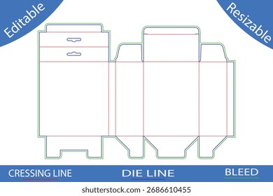 Verpackungskastenschablonen mit Schnittlinien Stanzlinie