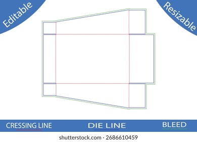 Plantillas de caja de embalaje con líneas de corte die line