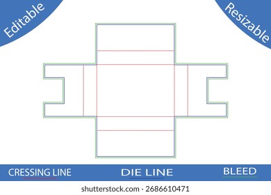 Plantillas de caja de embalaje con líneas de corte die line
