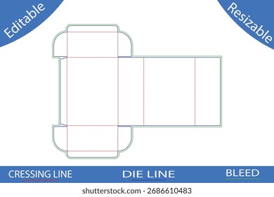 Plantillas de caja de embalaje con líneas de corte die line