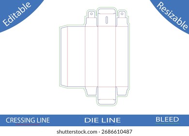 Plantillas de caja de embalaje con líneas de corte die line