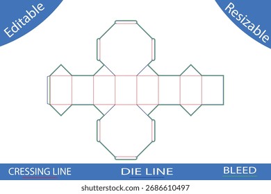 Plantillas de caja de embalaje con líneas de corte die line