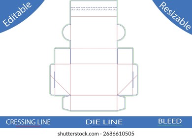 Packaging box templates with cutting lines die line