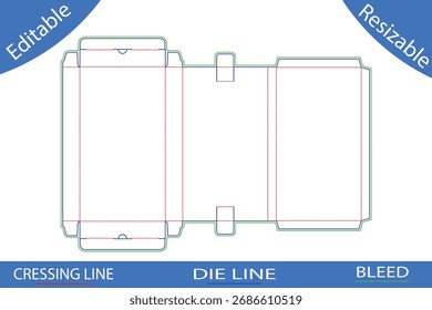Packaging box templates with cutting lines die line