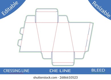 Plantillas de caja de embalaje con líneas de corte die line